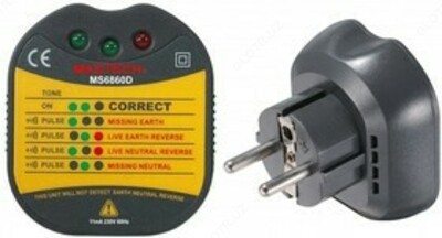 MS6860D — тестер электрических розеток и заземления