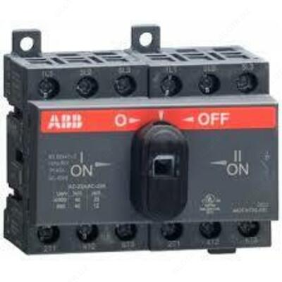 Рубильник реверсивный OT25F3C 25А 3п реверс. (на DIN-рейку)