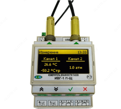 ИВГ-1/1-Щ-2Р-2А-DIN — стационарный одноканальный измеритель-регулятор микровлажности газов в щитовом исполнении (2 реле, 2 аналоговых выхода, крепление под DIN-рейку)