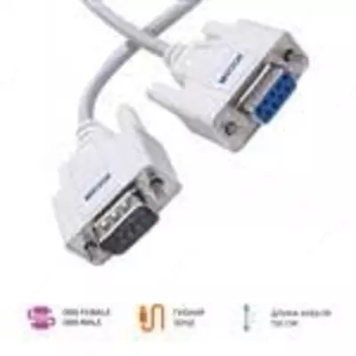 Кабель-адаптер МЕГЕОН RS232 (DB9F-DB9M) — для подключения измерительных приборов к компьютеру