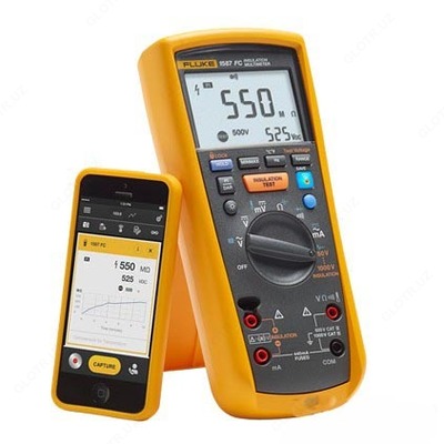 Fluke 1587/MDT FC — комплект мультиметр-мегомметр c функцией беспроводной связи + токовые клещи + индикатор чередования фаз