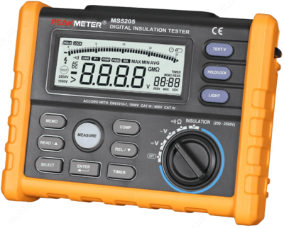 PeakMeter MS5205 — измеритель сопротивления изоляции