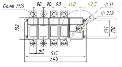 Выключатель-разъединитель ВНК-41-41130-32 УХЛ3 лев.