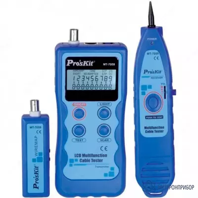 ProsKit MT-7059 — тестер кабельный с ЖК-дисплеем (трассировка, карта LAN кабелей)