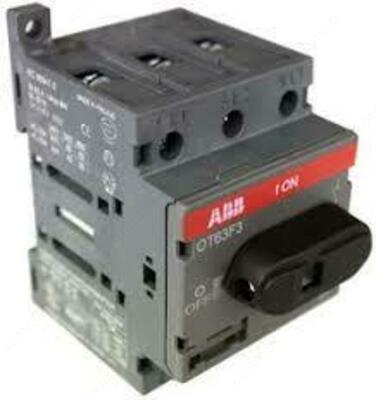 Рубильник OT63F3 до 63А 3х-полюсный для установки на DIN-рейку или монтажную плату (с резерв. ручкой)